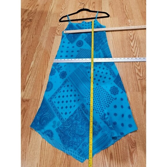 St. Michael Marks & Spencer Boho Fairy Women's Dress Sz 12 Blue Paisley - Picture 5 of 7